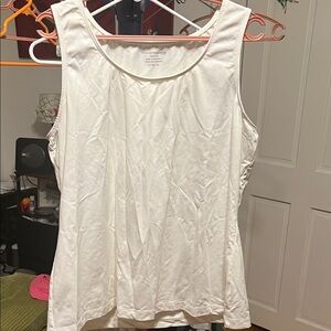 Charter Club Cream Scoop Neck Tank Top